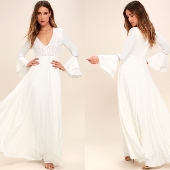 SOLD Lulus Enchanted Belle Sleeve Wedding Dress - Picture 11 of 11